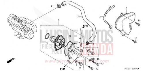 POMPE A EAU CBR600RR4 de 2004